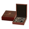 Rosewood Finish 3 Piece Wine Gift Set